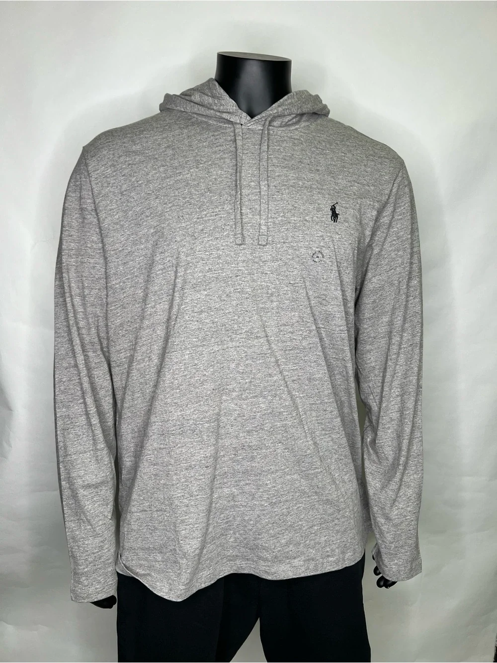 Polo by Ralph Lauren Men’s Classic Heather Gray Long Sleeve Hooded Shirt